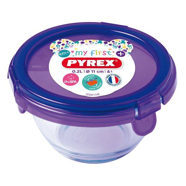 Recipiente redondo con tapa hermética "Mi primer Pyrex" 0,30 L