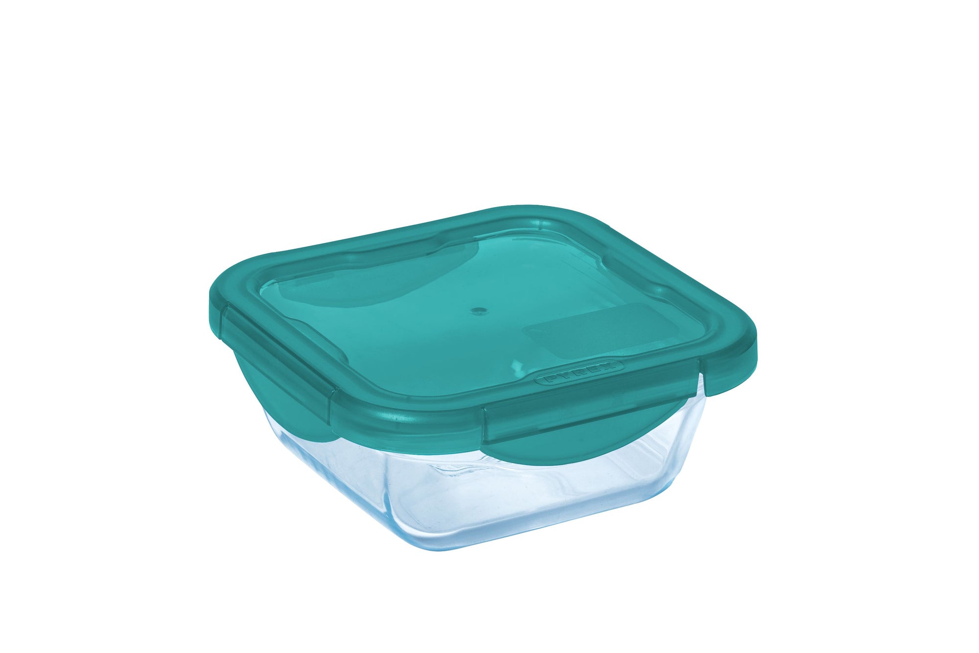 Cook & Go Fuente cuadrada de vidrio con tapa hermética azul